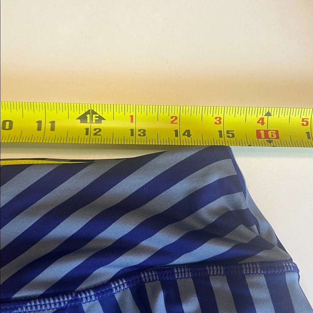 Athleta Swagger Fly By Tiered Striped Tennis Golf Running Skort Purple Gray Sz M
